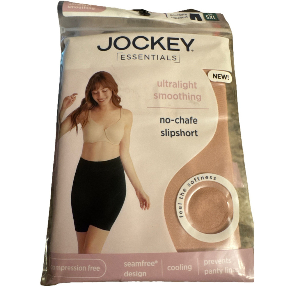 Jockey Essentials Women’s Ultralight Smoothing No-Chafe Slipshort Size 5XL Rose